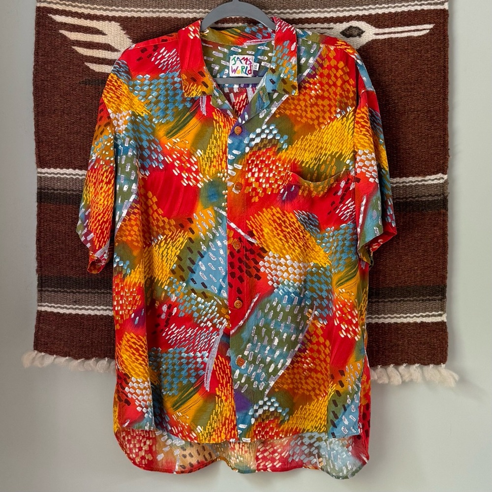 JAMS WORLD Vintage Button Down Hawaiian Shirt in Flashback Print